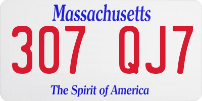 MA license plate 307QJ7