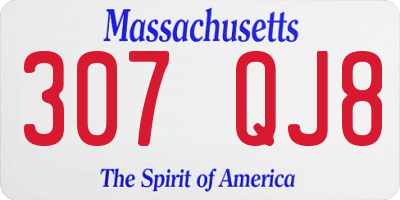 MA license plate 307QJ8