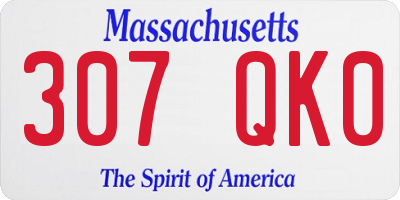 MA license plate 307QK0