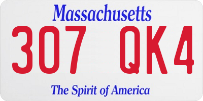 MA license plate 307QK4