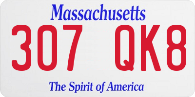 MA license plate 307QK8