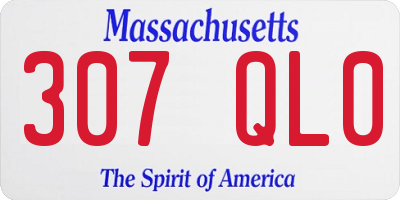 MA license plate 307QL0