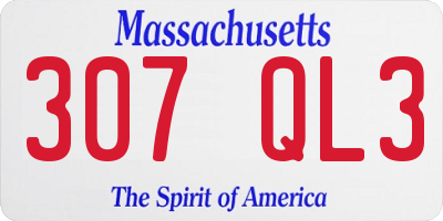 MA license plate 307QL3