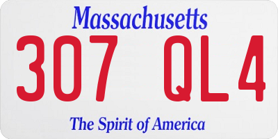 MA license plate 307QL4