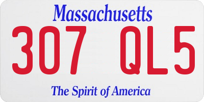 MA license plate 307QL5