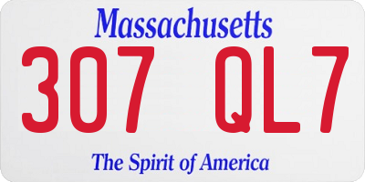 MA license plate 307QL7