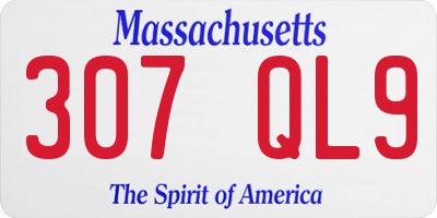 MA license plate 307QL9