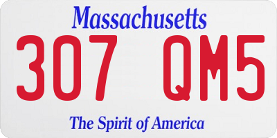 MA license plate 307QM5