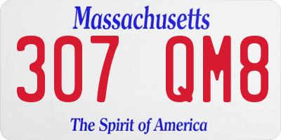 MA license plate 307QM8
