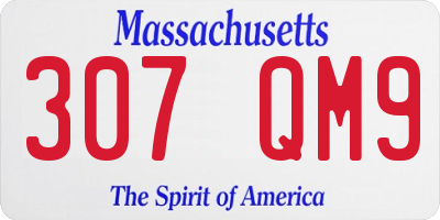 MA license plate 307QM9