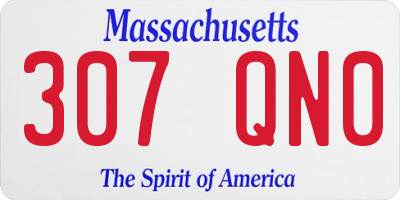 MA license plate 307QN0