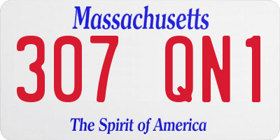 MA license plate 307QN1