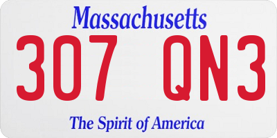 MA license plate 307QN3
