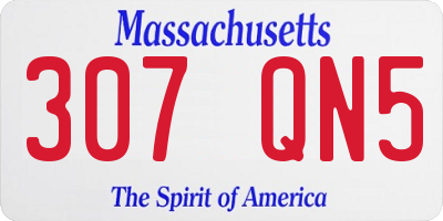 MA license plate 307QN5