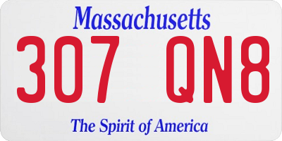 MA license plate 307QN8