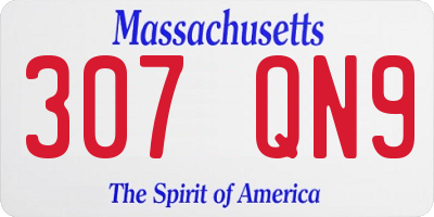 MA license plate 307QN9