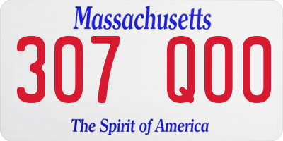 MA license plate 307QO0