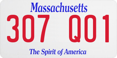 MA license plate 307QO1