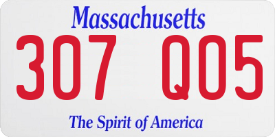 MA license plate 307QO5