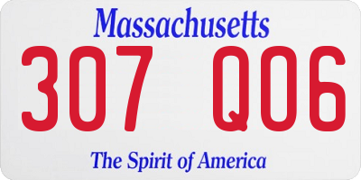 MA license plate 307QO6