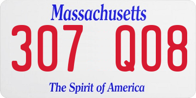 MA license plate 307QO8