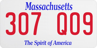 MA license plate 307QO9