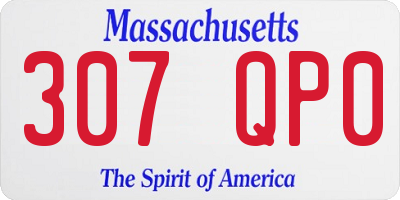 MA license plate 307QP0