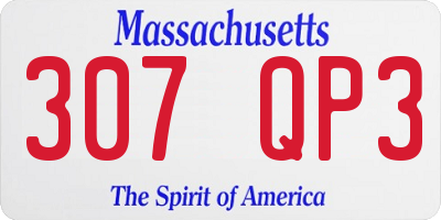 MA license plate 307QP3