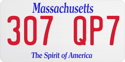 MA license plate 307QP7