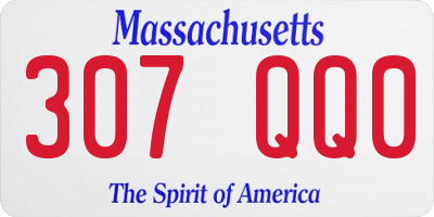 MA license plate 307QQ0