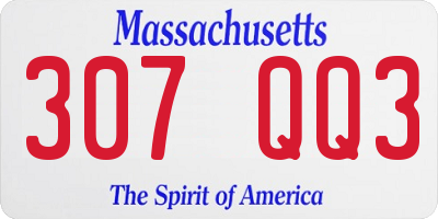 MA license plate 307QQ3