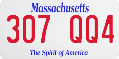 MA license plate 307QQ4
