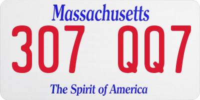 MA license plate 307QQ7