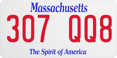 MA license plate 307QQ8