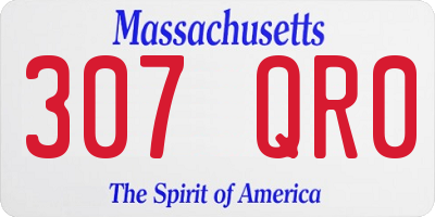 MA license plate 307QR0