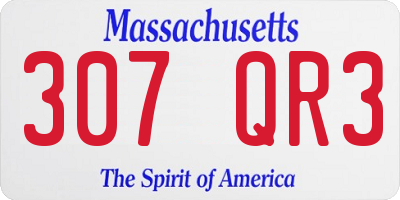 MA license plate 307QR3