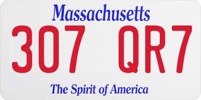 MA license plate 307QR7