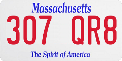 MA license plate 307QR8