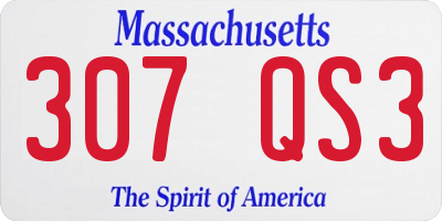 MA license plate 307QS3
