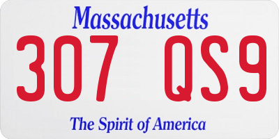 MA license plate 307QS9