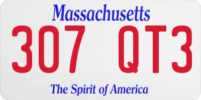 MA license plate 307QT3