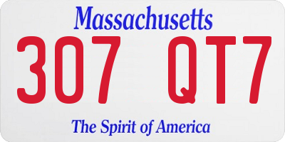 MA license plate 307QT7