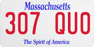 MA license plate 307QU0