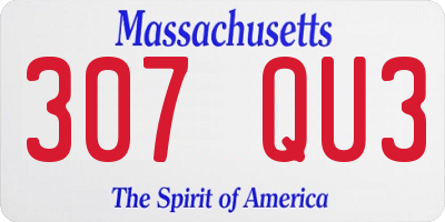 MA license plate 307QU3