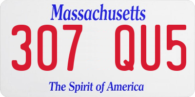MA license plate 307QU5