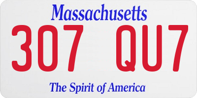 MA license plate 307QU7