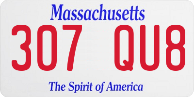 MA license plate 307QU8