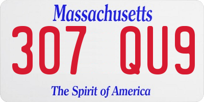 MA license plate 307QU9