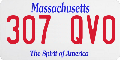 MA license plate 307QV0