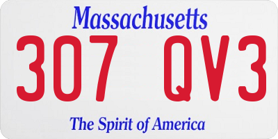 MA license plate 307QV3